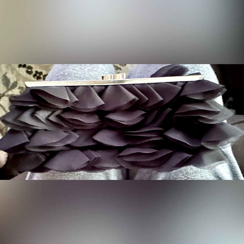 Call it Spring Black Ruffle Clutch